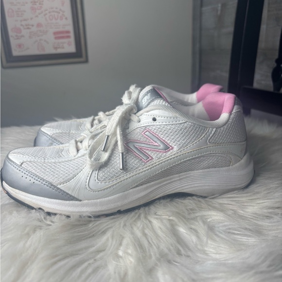 New Balance Shoes - New Balance 496 womens walking running shoes pink grey white 7.5 dad shoes